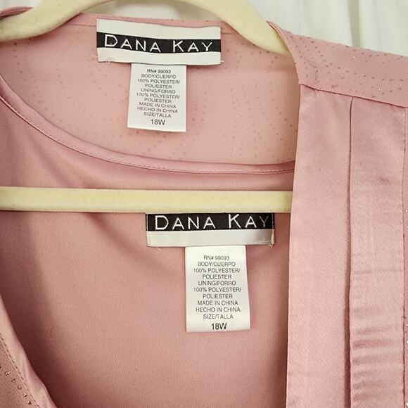 Dana Kay 2-piece set top & jacket Mauve pink embellished mother of the bride 18W - Picture 2 of 11